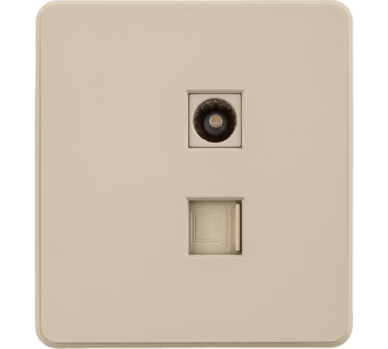 Розетка KRANZ ROUND компьютерная RJ45 кат6 + TV с/у шелк KR-78-0722-7