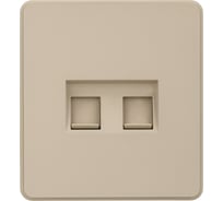 Розетка двойная компьютерная KRANZ RJ45 ROUND категория 6 с/у шелк KR-78-0725-7
