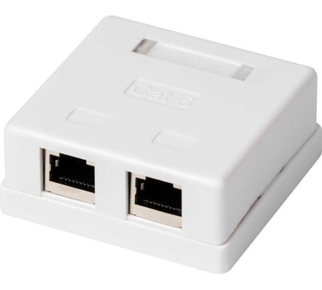 Экранированная компьютерная розетка на 2 порта RJ-45, 8p8c, Retic cat. 6, на плате, J-8P8C-C6-SH-2P-TWCS