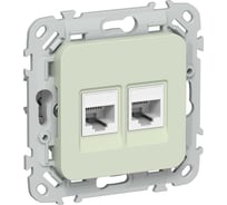 Розетка IEK FLITE 2-местная, компьютерная, RJ45, категория 6, UTP РК6-2-0-ФлП панг FI-K22-2-K92