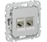 Розетка IEK FLITE 2-местная, компьютерная, RJ45, категория 6, STP РК6-2-1-ФлА алюминий FI-K21-2-K47 1