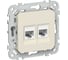 Розетка IEK FLITE 2-местная, компьютерная, RJ45, категория 6, UTP РК6-2-0-ФлСл сливочный FI-K22-2-K86 1