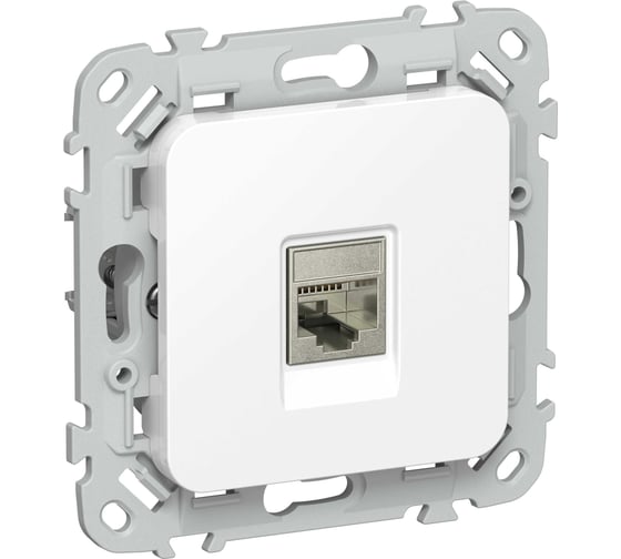 Розетка IEK FLITE компьютерная, RJ45, категория 5Е, STP РК5е-1-1-ФлБ белый FI-K11-1-K01