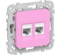Розетка IEK FLITE 2-местная, компьютерная, RJ45, категория 6, UTP РК6-2-0-ФлПр пурпурный FI-K22-2-K99