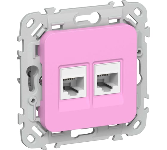 Розетка IEK FLITE 2-местная, компьютерная, RJ45, категория 6, UTP РК6-2-0-ФлПр пурпурный FI-K22-2-K99