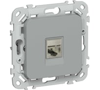 Розетка IEK FLITE компьютерная, RJ45, категория 5Е, STP РК5е-1-1-ФлС серый FI-K11-1-K03