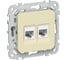 Розетка IEK FLITE 2-местная, компьютерная, RJ45, категория 6, UTP РК6-2-0-ФлН навахо FI-K22-2-K87 1