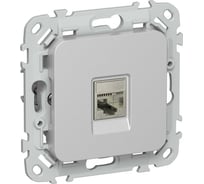 Розетка IEK FLITE компьютерная, RJ45, категория 5Е, STP РК5е-1-1-ФлА алюминий FI-K11-1-K47