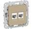 Розетка IEK FLITE 2-местная, компьютерная, RJ45, категория 6, UTP РК6-2-0-ФлХ хаки FI-K22-2-K59 1