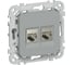 Розетка IEK FLITE 2-местная, компьютерная, RJ45, категория 6, STP РК6-2-1-ФлС серый FI-K21-2-K03 1