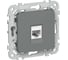 Розетка IEK FLITE компьютерная, RJ45, категория 5Е, UTP РК5е-1-0-ФлМА мокрый асфальт FI-K12-1-K80 1