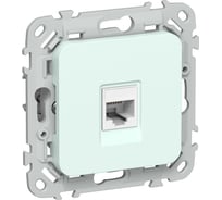 Розетка IEK FLITE компьютерная, RJ45, категория 5Е, UTP РК5е-1-0-ФлХЛ холодный лед FI-K12-1-K94