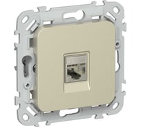 Розетка IEK FLITE компьютерная, RJ45, категория 6, STP РК6-1-1-ФлШ шампань FI-K11-2-K37