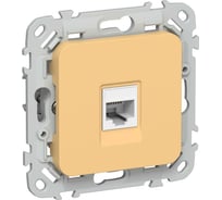 Розетка IEK FLITE компьютерная, RJ45, категория 6, UTP РК6-1-0-ФлЗ золотарник FI-K12-2-K90
