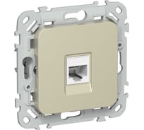 Розетка IEK FLITE компьютерная, RJ45, категория 5Е, UTP РК5е-1-0-ФлШ шампань FI-K12-1-K37