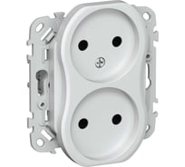 Розетка IEK FLITE 2-местная, без заземления, без защитных шторок, 10А РС02-0-ФлЖ жемчуг FI-R20-10-K36