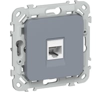 Розетка IEK FLITE компьютерная, RJ45, категория 6, UTP РК6-1-0-ФлМ маренго FI-K12-2-K35