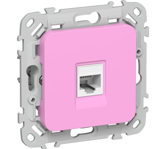 Розетка IEK FLITE компьютерная, RJ45, категория 6, UTP РК6-1-0-ФлПр пурпурный FI-K12-2-K99