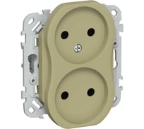 Розетка IEK FLITE 2-местная, без заземления, без защитных шторок, 10А РС02-0-ФлО оливковый FI-R20-10-K26
