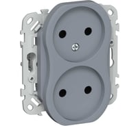 Розетка IEK FLITE 2-местная, без заземления, без защитных шторок, 10А РС02-0-ФлМ маренго FI-R20-10-K35