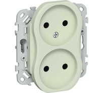 Розетка IEK FLITE 2-местная, без заземления, без защитных шторок, безвинтовое крепление 10А РС02-1-ФлП панг FI-R20-10-1-K92