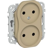 Розетка IEK FLITE 2-местная, без заземления, без защитных шторок, 10А РС02-0-ФлХ хаки FI-R20-10-K59