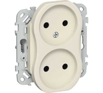 Розетка IEK FLITE 2-местная, без заземления, без защитных шторок, 10А РС02-0-ФлСл сливочный FI-R20-10-K86