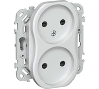 Розетка IEK FLITE 2-местная, без заземления, с защитными шторками, 10А РСш02-0-ФлЖ жемчуг FI-R23-10-K36
