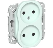 Розетка IEK FLITE 2-местная, без заземления, с защитными шторками, 10А РСш02-0-ФлХЛ холодный лед FI-R23-10-K94
