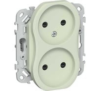 Розетка IEK FLITE 2-местная, без заземления, с защитными шторками, безвинтовое крепление 10А РСш02-1-ФлП панг FI-R23-10-1-K92