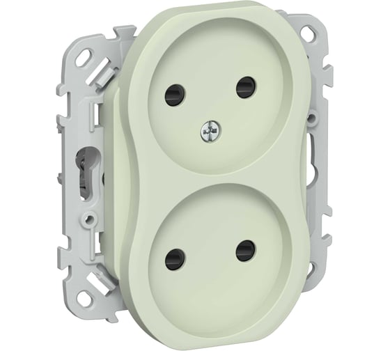 Розетка IEK FLITE 2-местная, без заземления, с защитными шторками, безвинтовое крепление 10А РСш02-1-ФлП панг FI-R23-10-1-K92
