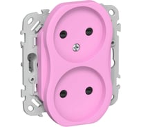 Розетка IEK FLITE 2-местная, без заземления, с защитными шторками, 10А РСш02-0-ФлПр пурпурный FI-R23-10-K99