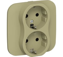 Розетка IEK FLITE 2-местная, с заземлением, без защитных шторок, 16А РС12-0-А-ФлО оливковый FI-R21A-16-K26