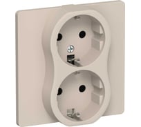Розетка IEK FLITE 2-местная, с заземлением, без защитных шторок, 16А РС12-0-К-ФлЛ льняной FI-R21C-16-K88