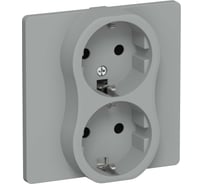 Розетка IEK FLITE 2-местная, с заземлением, без защитных шторок, 16А РС12-0-К-ФлС серый FI-R21C-16-K03