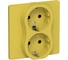 Розетка IEK FLITE 2-местная, с заземлением, без защитных шторок, безвинтовое крепление 16А РС12-1-К-ФлЖК желтый карри FI-R21C-16-1-K44 1