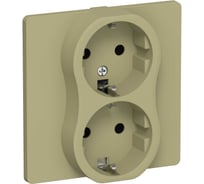 Розетка IEK FLITE 2-местная, с заземлением, без защитных шторок, 16А РС12-0-К-ФлО оливковый FI-R21C-16-K26