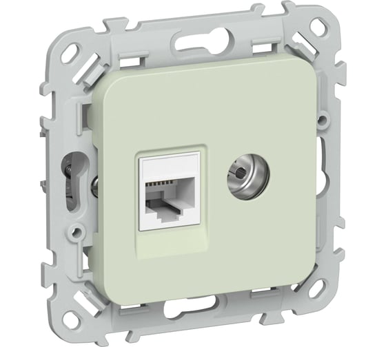 Розетка IEK FLITE 2-местная, RJ45/TV, категория 5Е, UTP РКТВ5е-2-0-ФлП панг FI-AK22-1-K92