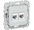 Розетка IEK FLITE 2-местная, RJ45/RJ11, категория 5Е/3, UTP РКТ5е/3-2-0-ФлЖ жемчуг FI-KT22-1-K36 1