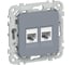 Розетка IEK FLITE 2-местная, RJ45/RJ11, категория 5Е/3, UTP РКТ5е/3-2-0-ФлМ маренго FI-KT22-1-K35 1