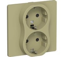 Розетка IEK FLITE 2-местная, с заземлением, с защитными шторками, 16А РСш12-0-К-ФлО оливковый FI-R24C-16-K26