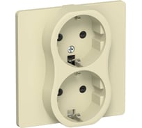 Розетка IEK FLITE 2-местная, с заземлением, с защитными шторками, 16А РСш12-0-К-ФлН навахо FI-R24C-16-K87