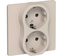 Розетка IEK FLITE 2-местная, с заземлением, с защитными шторками, 16А РСш12-0-К-ФлЛ льняной FI-R24C-16-K88