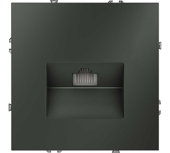 Розетка компьютерная встраиваемая Voltum S70 RJ45 кат.6, титан VLS060106