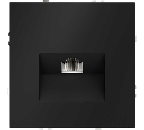 Розетка компьютерная встраиваемая Voltum S70 RJ45 кат.6, черный матовый VLS060108