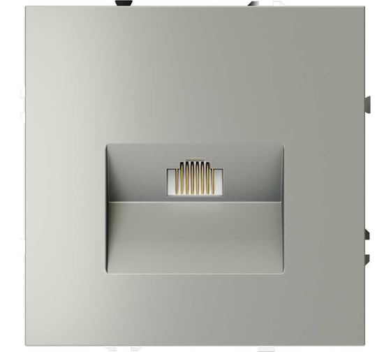 Розетка компьютерная встраиваемая Voltum S70 RJ45 кат.6, сталь VLS060105