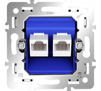 Механизм компьютерной розетки двойной Voltum S70 RJ45+RJ45 кат.6 VLS0602M