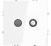 Розетка телевизионная встраиваемая оконечная Voltum S70 TV+SAT белый глянцевый VLS060401