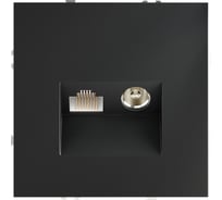Розетка телевизионная встраиваемая Voltum S70 TV+RJ45 кат. 6, графит VLS060707