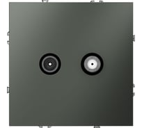 Розетка телевизионная встраиваемая оконечная Voltum S70 TV+SAT титан VLS060406
